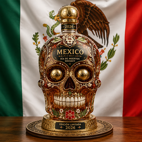 ⚽⚽🇲🇽Mexico 2026 Día de Muertos Whiskey Bottle