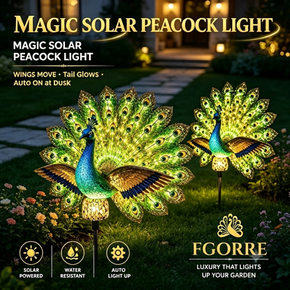 🏆Best Selling Solar Light🦚Solar Peacock Garden Sculpture
