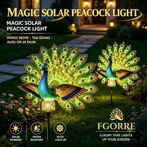 🏆Best Selling Solar Light🦚Solar Peacock Garden Sculpture
