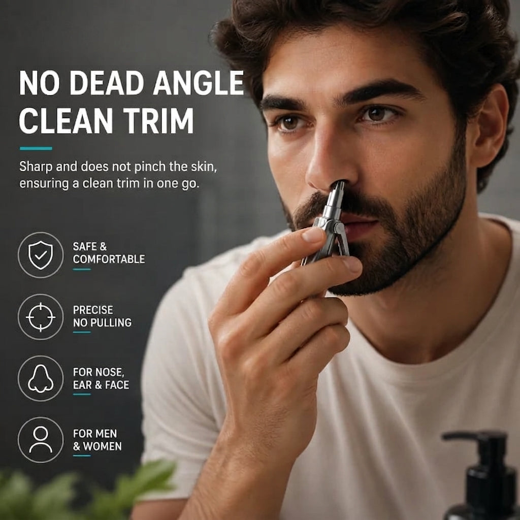💥Buy 1 get 1 free 🔥Manual Nose Hair Trimmer – Stainless Steel 360° Trimmer, Waterproof & No Battery Required