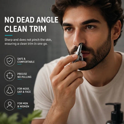 💥Buy 1 get 1 free 🔥Manual Nose Hair Trimmer – Stainless Steel 360° Trimmer, Waterproof & No Battery Required