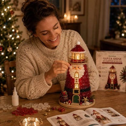 ✈️Last Day 50% OFF✨Lighted Christmas Character Sea Glass-Style Lighthouse Kit Collection