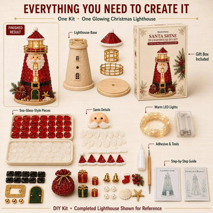 ✈️Last Day 50% OFF✨Lighted Christmas Character Sea Glass-Style Lighthouse Kit Collection