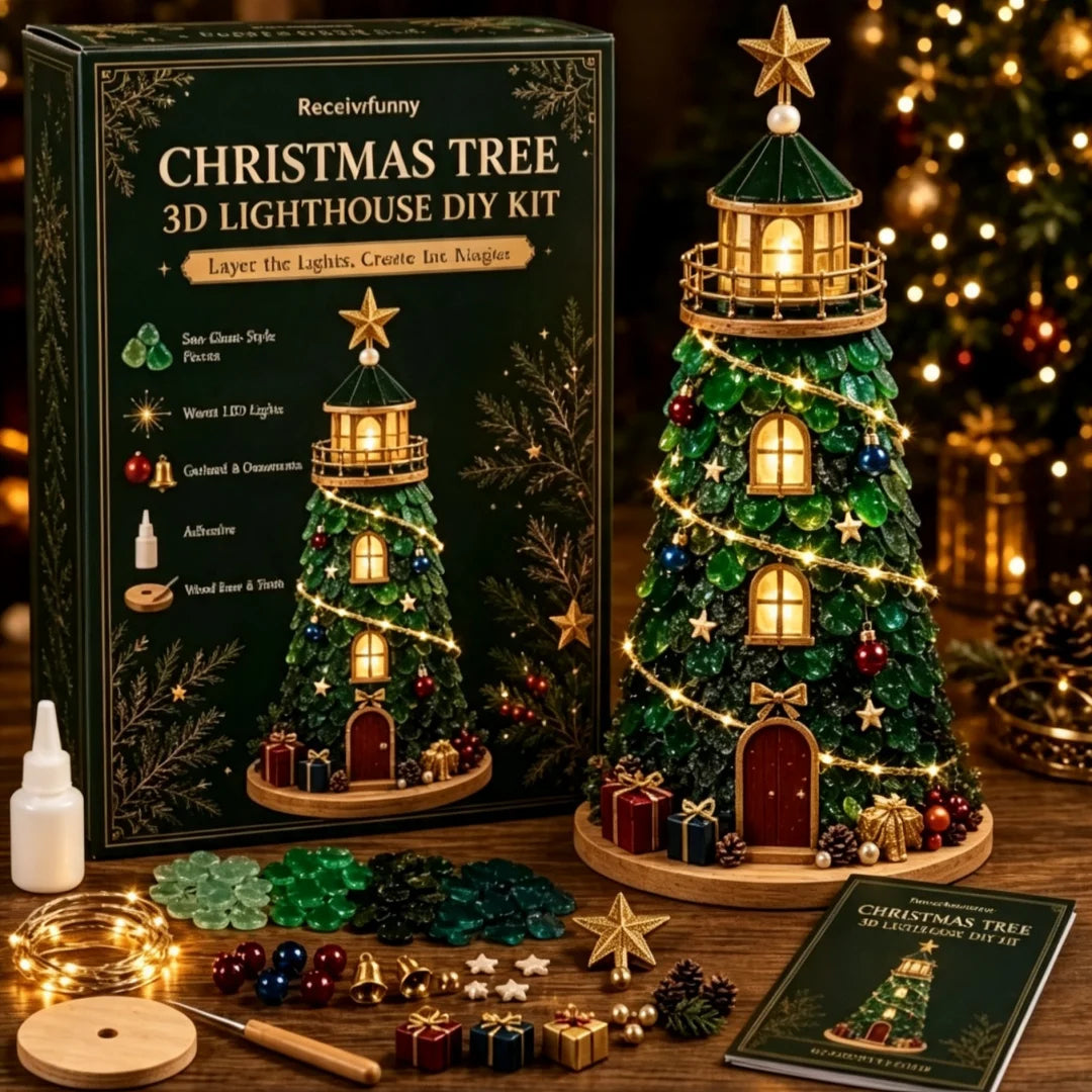 ✈️Last Day 50% OFF✨Lighted Christmas Character Sea Glass-Style Lighthouse Kit Collection