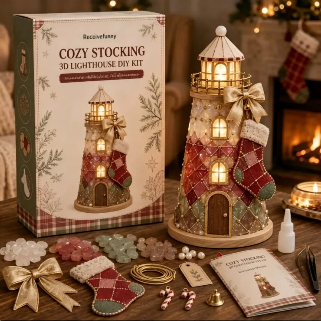 ✈️Last Day 50% OFF✨Lighted Christmas Character Sea Glass-Style Lighthouse Kit Collection