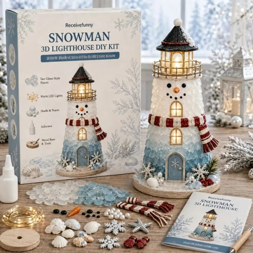 ✈️Last Day 50% OFF✨Lighted Christmas Character Sea Glass-Style Lighthouse Kit Collection