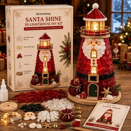 ✈️Last Day 50% OFF✨Lighted Christmas Character Sea Glass-Style Lighthouse Kit Collection