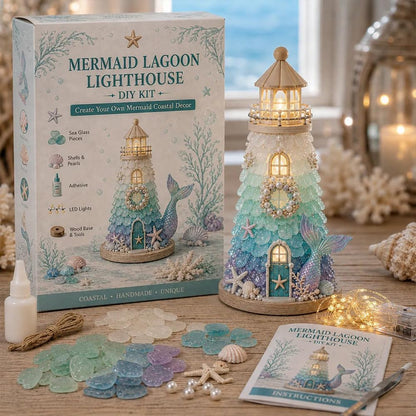 ✈️Last Day 50% OFF✨Lighted Christmas Character Sea Glass-Style Lighthouse Kit Collection