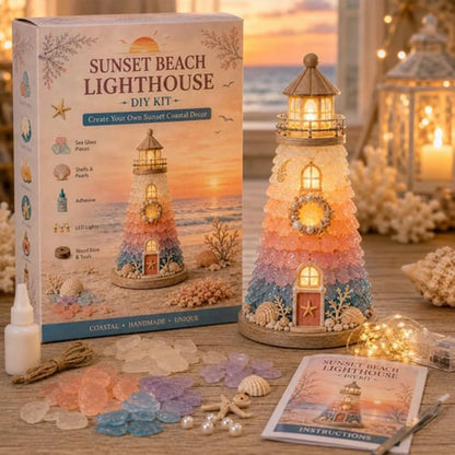 ✈️Last Day 50% OFF✨Lighted Christmas Character Sea Glass-Style Lighthouse Kit Collection