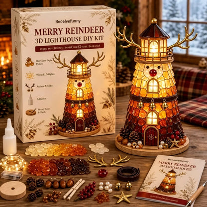 ✈️Last Day 50% OFF✨Lighted Christmas Character Sea Glass-Style Lighthouse Kit Collection