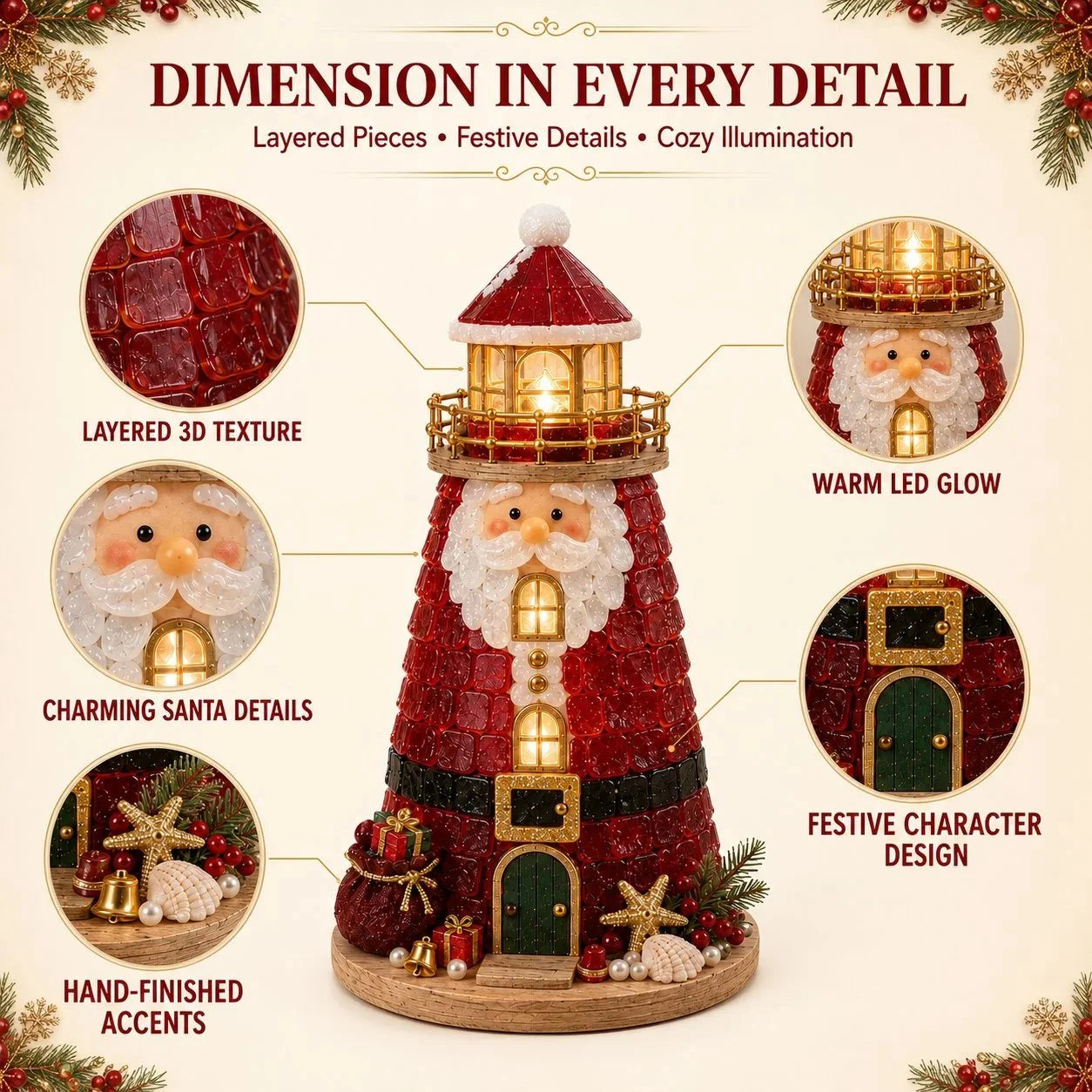 ✈️Last Day 50% OFF✨Lighted Christmas Character Sea Glass-Style Lighthouse Kit Collection