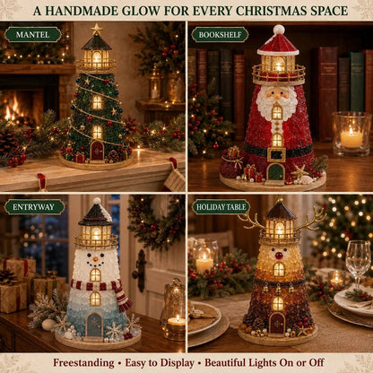 ✈️Last Day 50% OFF✨Lighted Christmas Character Sea Glass-Style Lighthouse Kit Collection