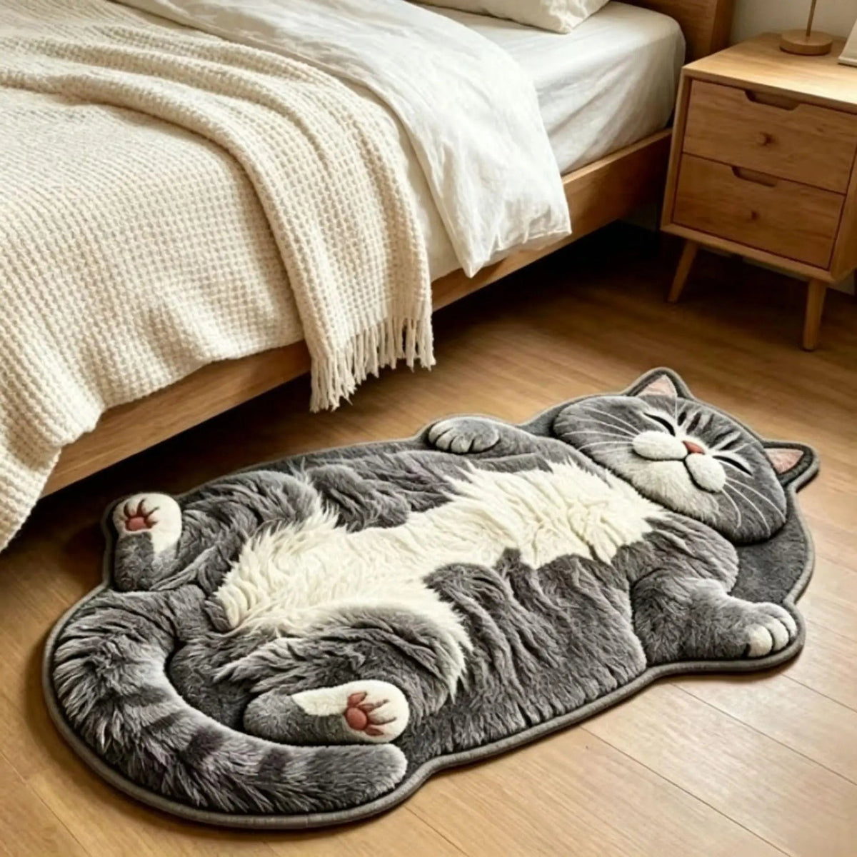 🐱Last Day 49% OFF✨Chubby Tabby Cat Shaped Rug 🤎