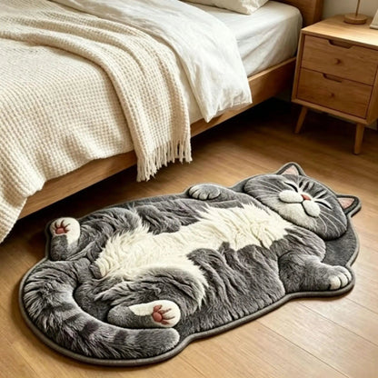 🐱Last Day 49% OFF✨Chubby Tabby Cat Shaped Rug 🤎
