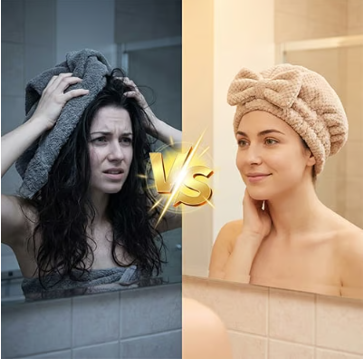 🎀Cute bow drying cap for women, absorbent quick-drying, thickened