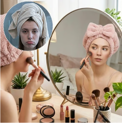 🎀Cute bow drying cap for women, absorbent quick-drying, thickened