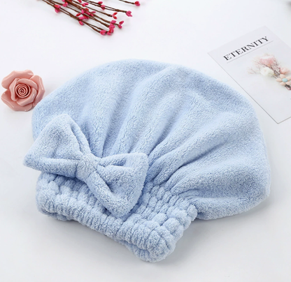 🎀Cute bow drying cap for women, absorbent quick-drying, thickened