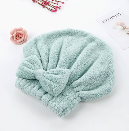 🎀Cute bow drying cap for women, absorbent quick-drying, thickened