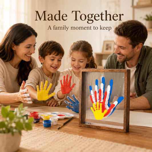 🎁Today Only: 55% OFF🔥Wooden Transparent Handprint Frame Set, DIY Family Memorial Gift Kit