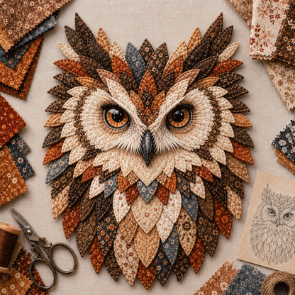 💥 LAST DAY 49% OFF - 🦉 Layered Fabric Owl Wall Art DIY Kit – Relaxing Craft, Beautiful Results (📦Buy 3 Free Shipping)
