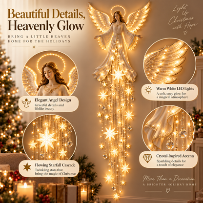 ✨Last Day 49% OFF✨ Angel Blessing Starfall Wall Ligh – Heavenly Christmas Wall Decor