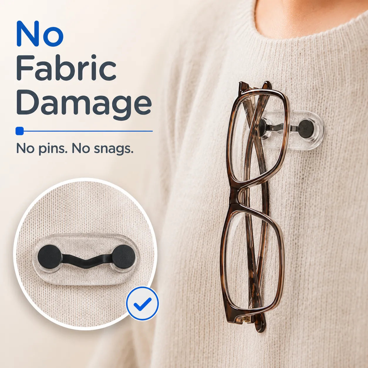 ✈️Last Day 50% OFF🧲No Damage Clothing Magnetic Glasses Holder(3pcs)