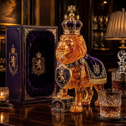 🌎Ends Today: 70% OFF!🔥👑Crown 87th Anniversary Royal Lion Whiskey Bottle