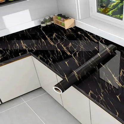 🔥 Gold Marble Peel & Stick Wallpaper ✨ Self-Adhesive Wall Paper Roll for Kitchen, Bedroom & Home DIY Decor