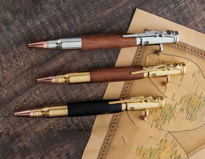 🖊Handcrafted 🖊 Bolt Action Wooden Bullet Pen | Crafted From Real Wood & Bullet Casing