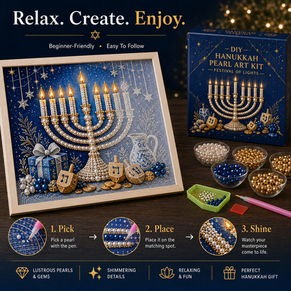✈️Last Day 50% OFF✨🎁DIY Hanukkah Pearl Art Kit ✨