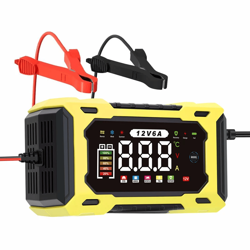 🔥⚡ 12V 6A Automatic Battery Maintainer & Pulse Repairer—For Cars, Motorcycles & SUVs, Auto Maintain & Desulfation