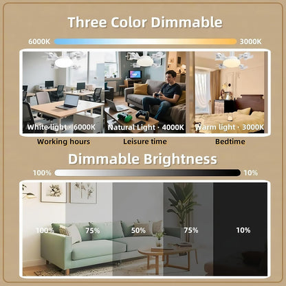 🌎Ends Today: 70% OFF!🔥❄️Stay Cool & Bright💡 2-in-1 Ceiling Fan Light 🏠Perfect for Bedrooms, Kitchens & Garages