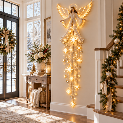 ✨Last Day 49% OFF✨ Angel Blessing Starfall Wall Ligh – Heavenly Christmas Wall Decor