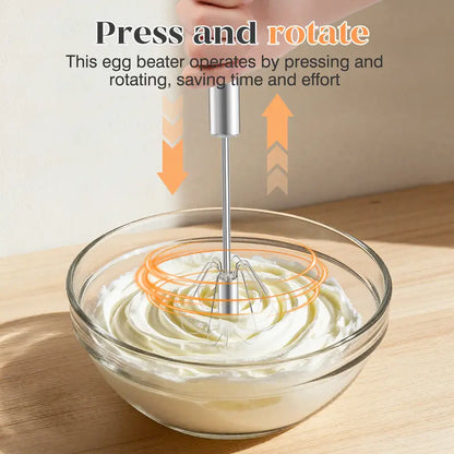 🌎Ends Today: 70% OFF!🔥🥄✨ Stainless Steel Hand-Push Rotary Whisk – Effortless Mixing in Seconds!