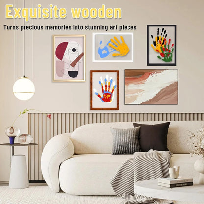 🎁Today Only: 55% OFF🔥Wooden Transparent Handprint Frame Set, DIY Family Memorial Gift Kit