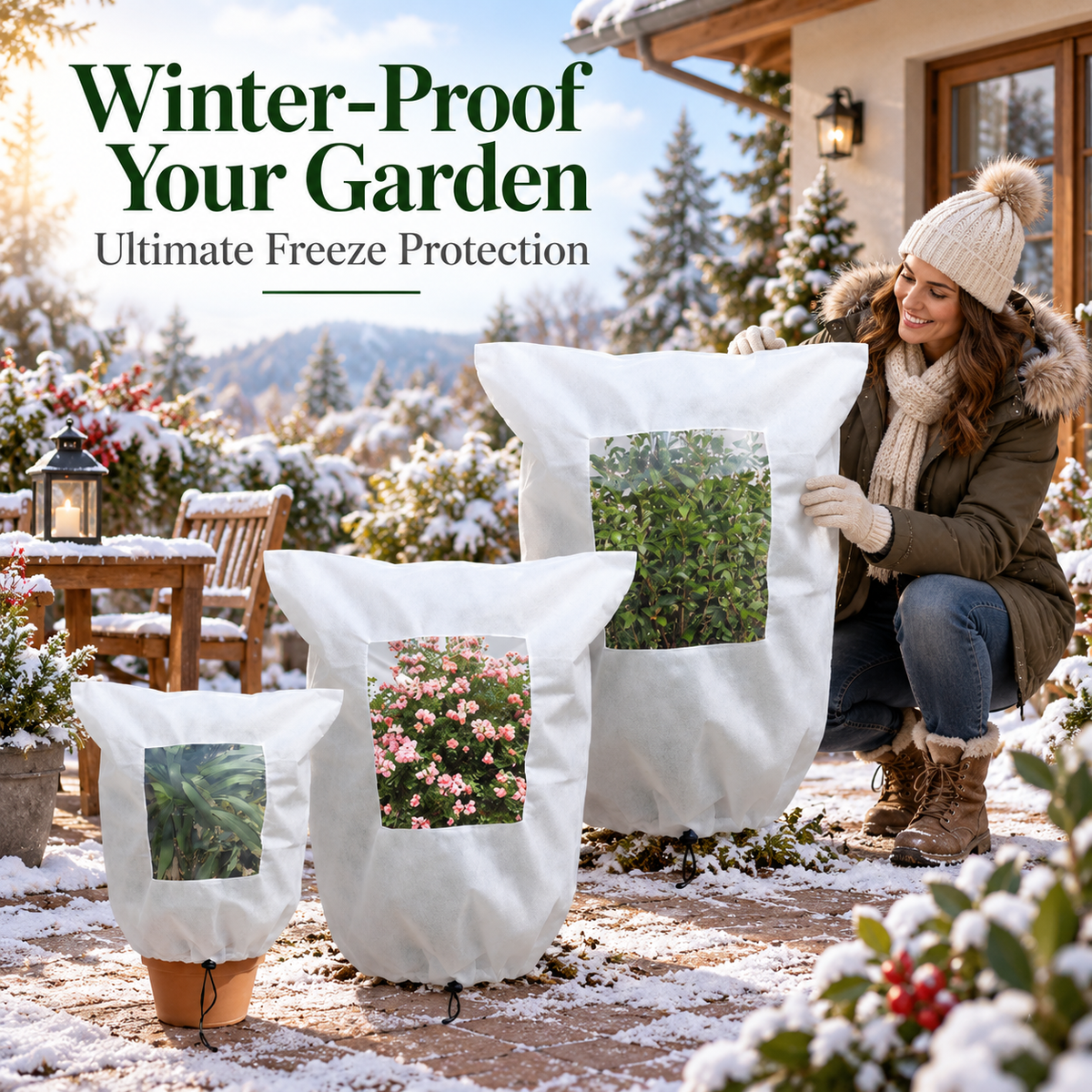 🌿Winter Plant Frost Cover with Zipper & Observation Window