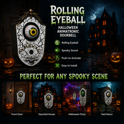 👁️ Animated Eyeball Doorbell with Light & Sound
