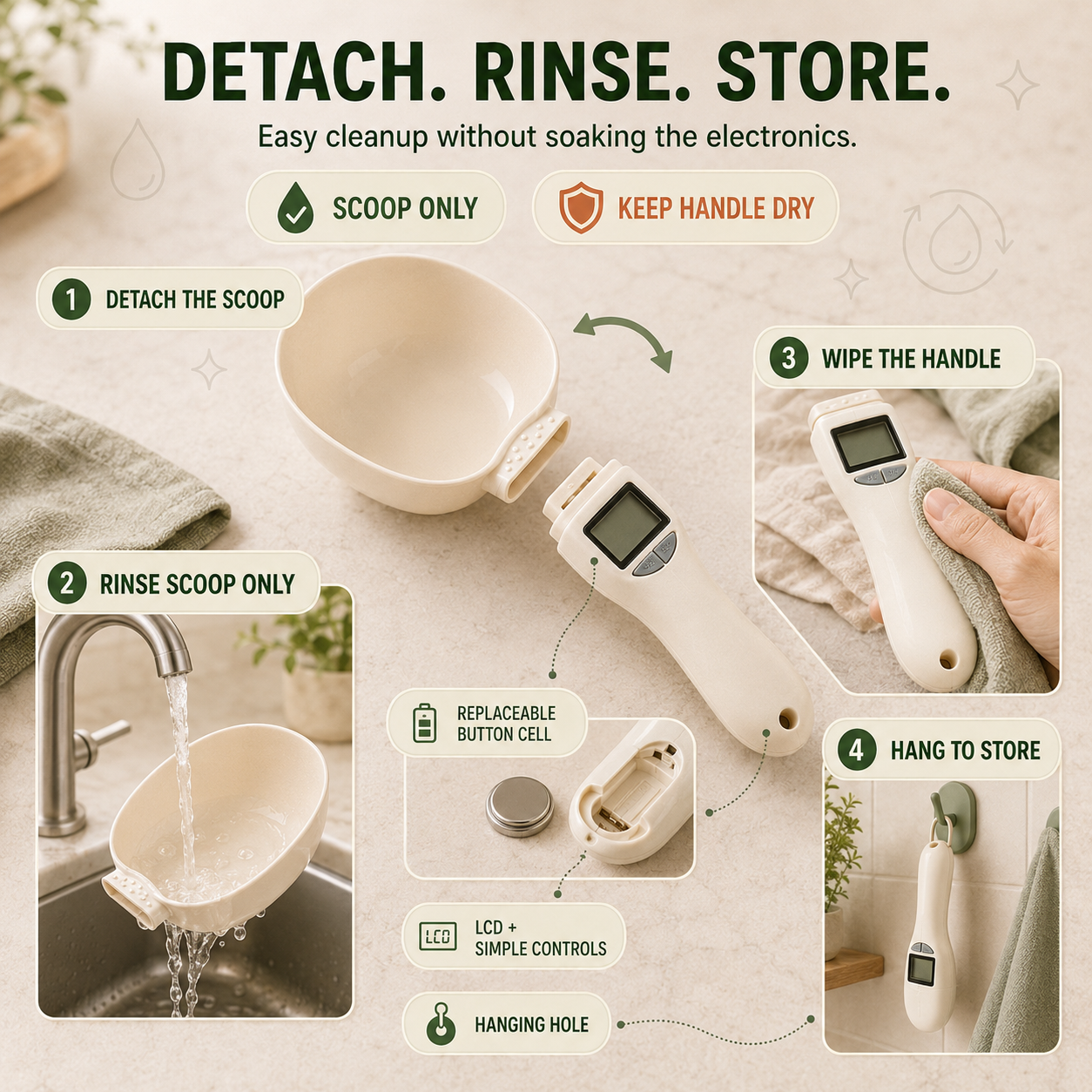 🏅 Digital Kitchen Scoop Scale – Scoop, Weigh & Pour 🥄