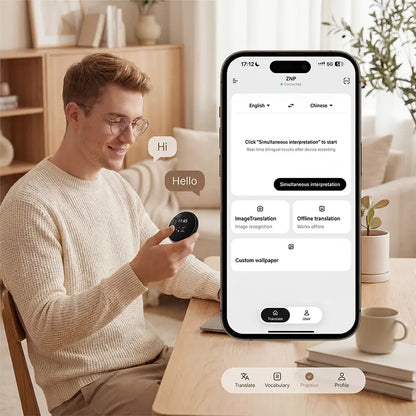 🌍 Pocket AI Language Translator | 165 Online Languages 🗣️ Two-Way Voice & Touch Control