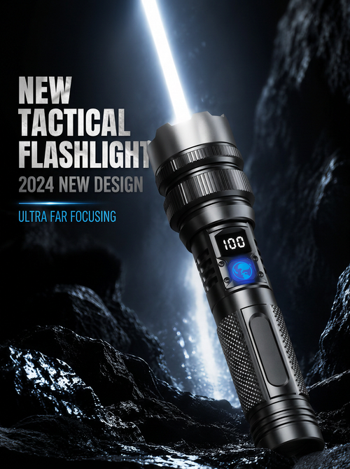 🔥🔥🔥Last Day 53% OFF⚡️High-power flashlight-Zoomable Beam & Emergency Power Bank