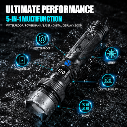 🔥🔥🔥Last Day 53% OFF⚡️High-power flashlight-Zoomable Beam & Emergency Power Bank