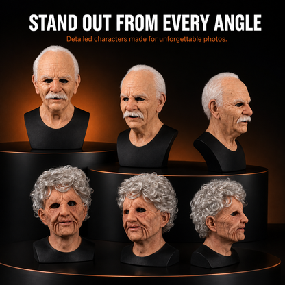 🔥2026 All New Style👻 Realistic Halloween Character Mask Headgear – Full Head & Neck Transformation