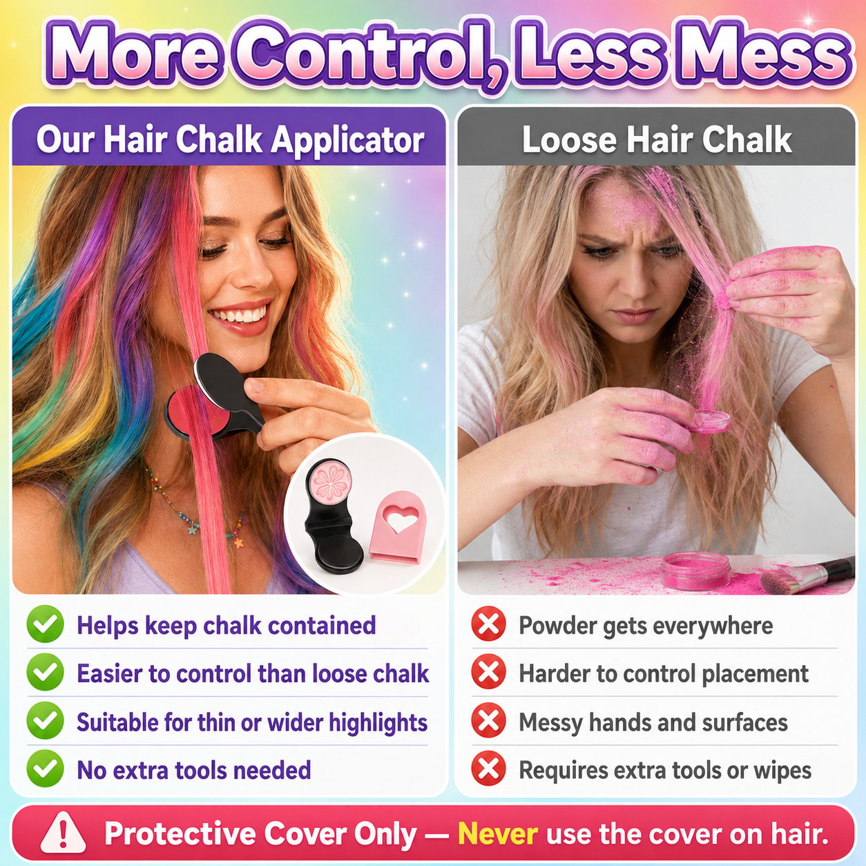 🏅🔥Last Day 50% OFF - 🌈12-Color Temporary Hair Chalk Applicator Set