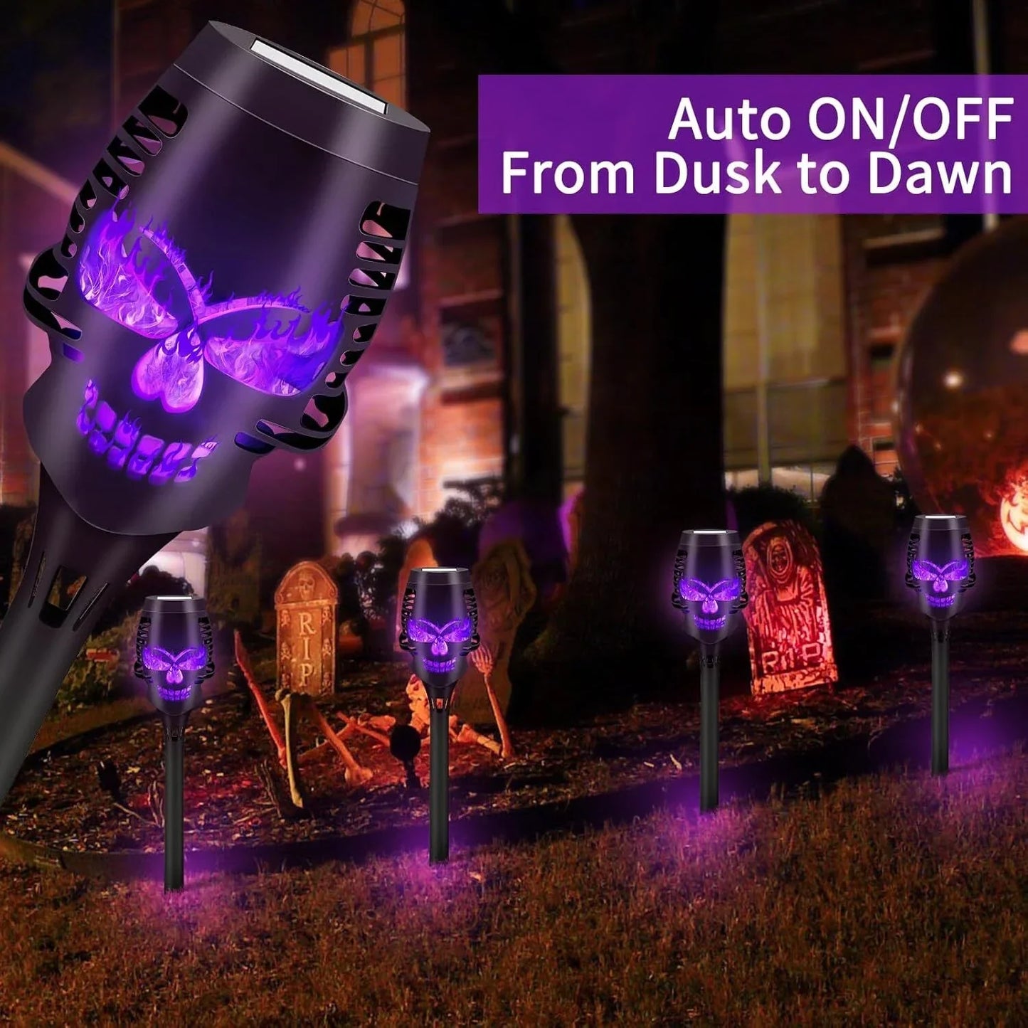 💀🔥Halloween Early Bird Special Sale 49% OFF-Halloween Skulls Solar Pathway Lights