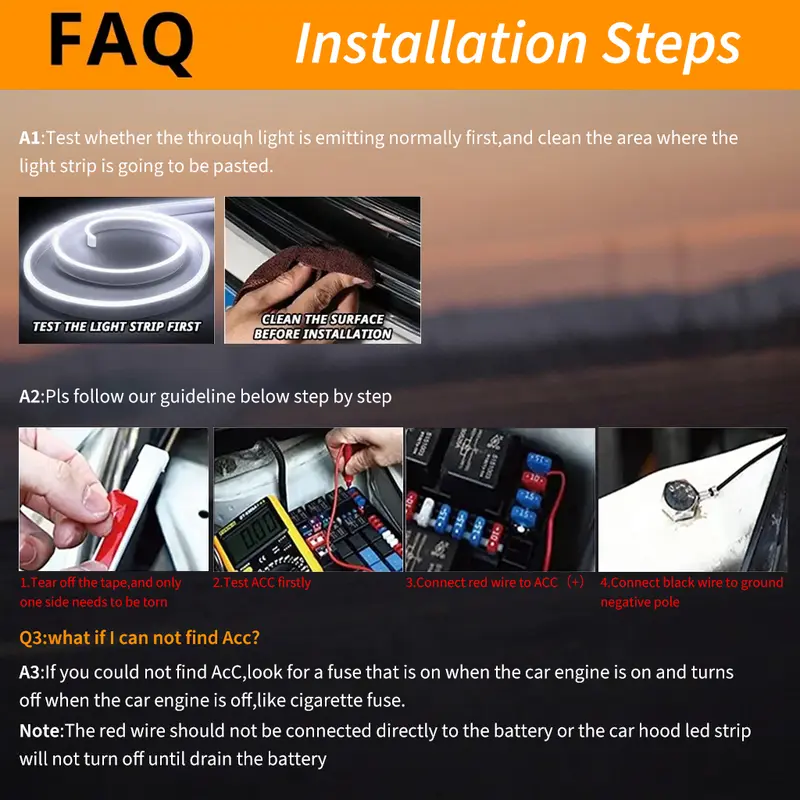 ✈️Last Day 50% OFF✨71' High Brightness car Hood Gap LED Strip-Dynamic Scan Activated Design