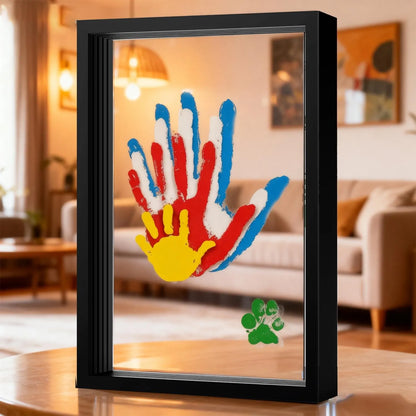 🎁Today Only: 55% OFF🔥Wooden Transparent Handprint Frame Set, DIY Family Memorial Gift Kit
