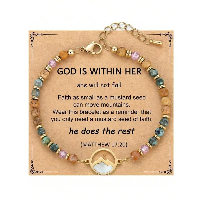 ✈️Last Day 50% OFF✨✝️ Mustard Seed Faith Bracelet – Matthew 17:20 Inspirational Christian Bracelet