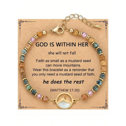 ✈️Last Day 50% OFF✨✝️ Mustard Seed Faith Bracelet – Matthew 17:20 Inspirational Christian Bracelet