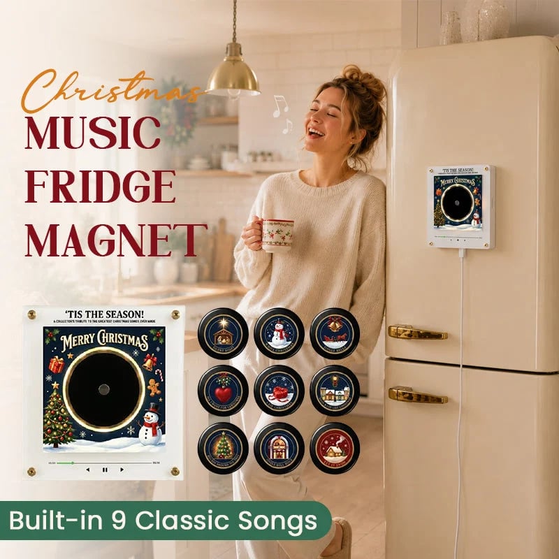 🏅Best Seller🎅 Interactive Christmas Music Fridge Magnet: Plays 9 Classic Songs for Festive Kitchen Decor! 🎵✨