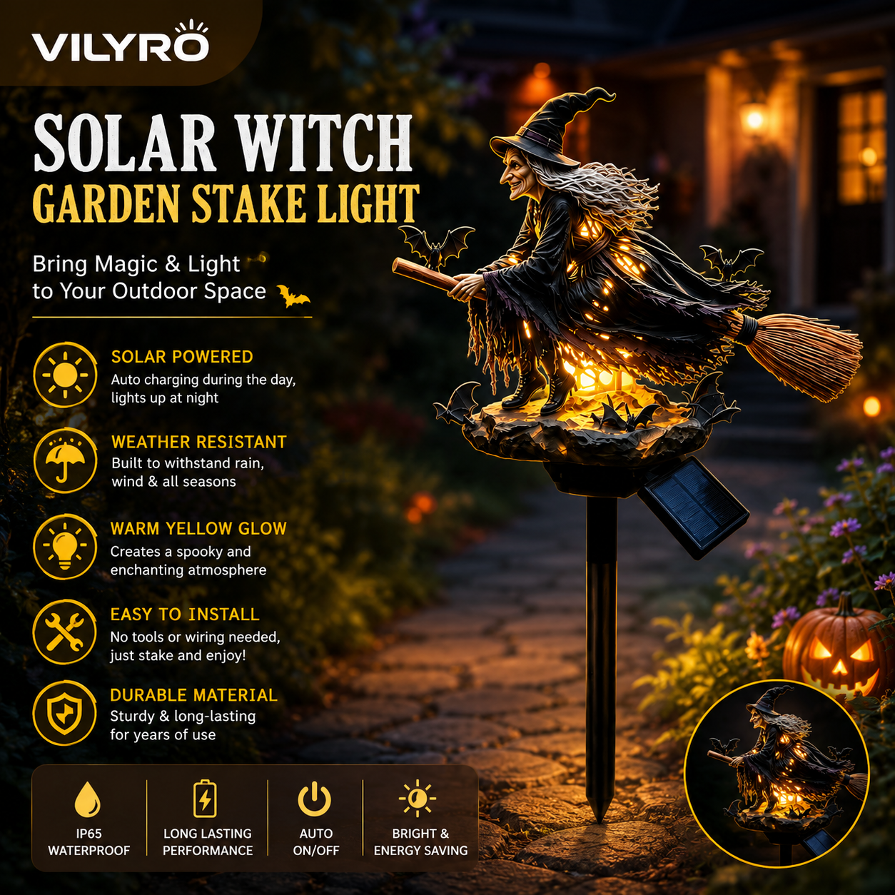 🧙‍♀️ Bring Halloween Magic to Your Garden with a Glowing Solar Witch